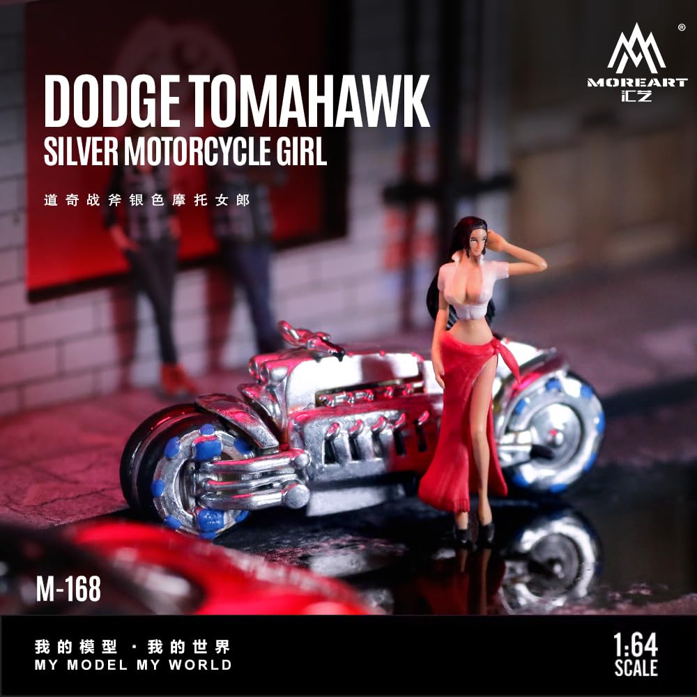 Amazon | MoreArt 1/64 ダッジ トマホーク シルバー & ガール フィギア